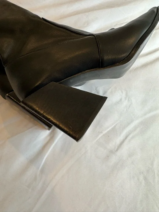 Steve Madden Black Over-the-Knee Block Heel Boots - Picture 2 of 5